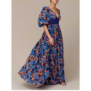 NWT Staud Affogato Retro 70s Printed Maxi Dress Size 4